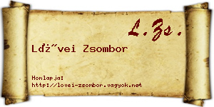 Lövei Zsombor névjegykártya